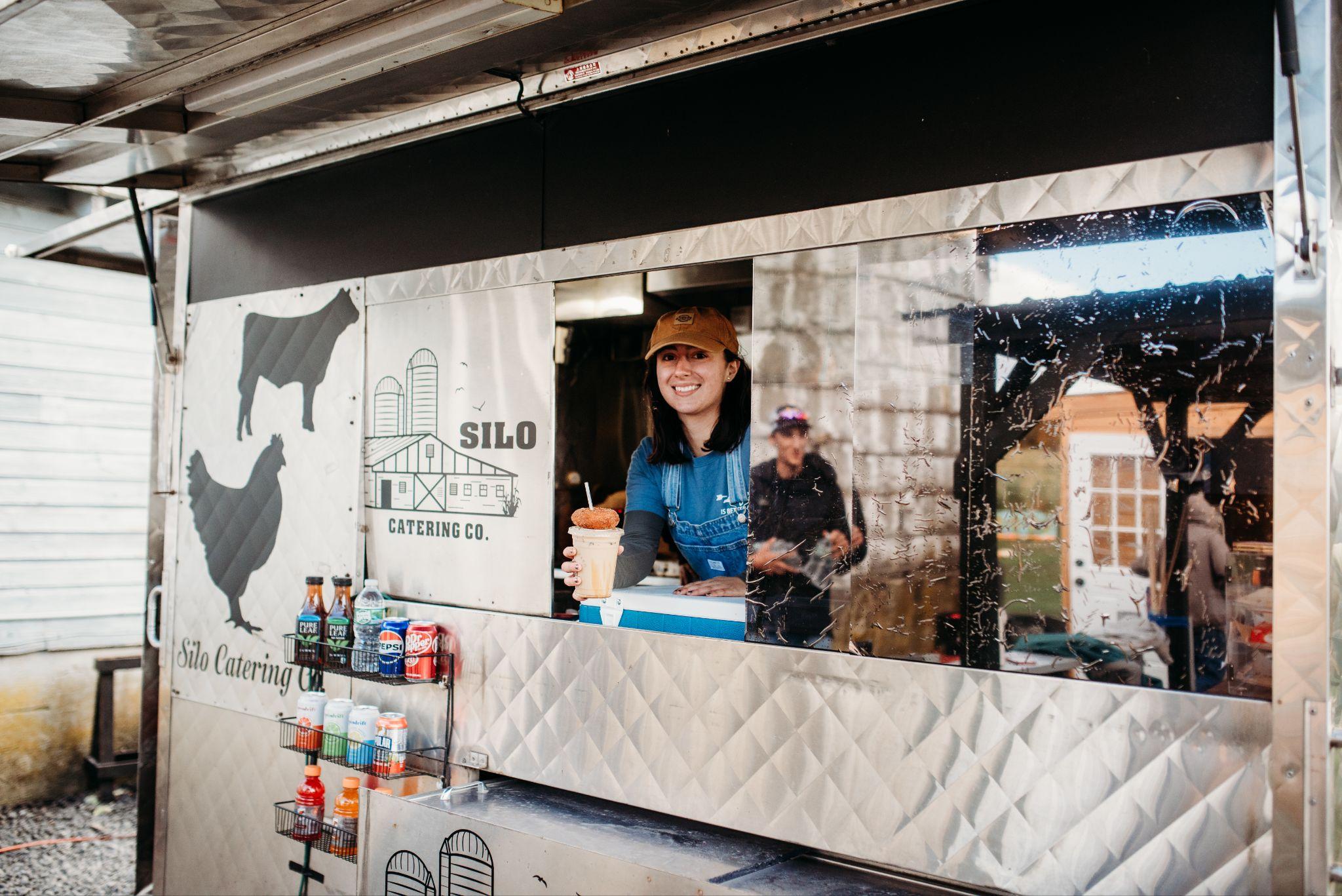 The food truck serving window